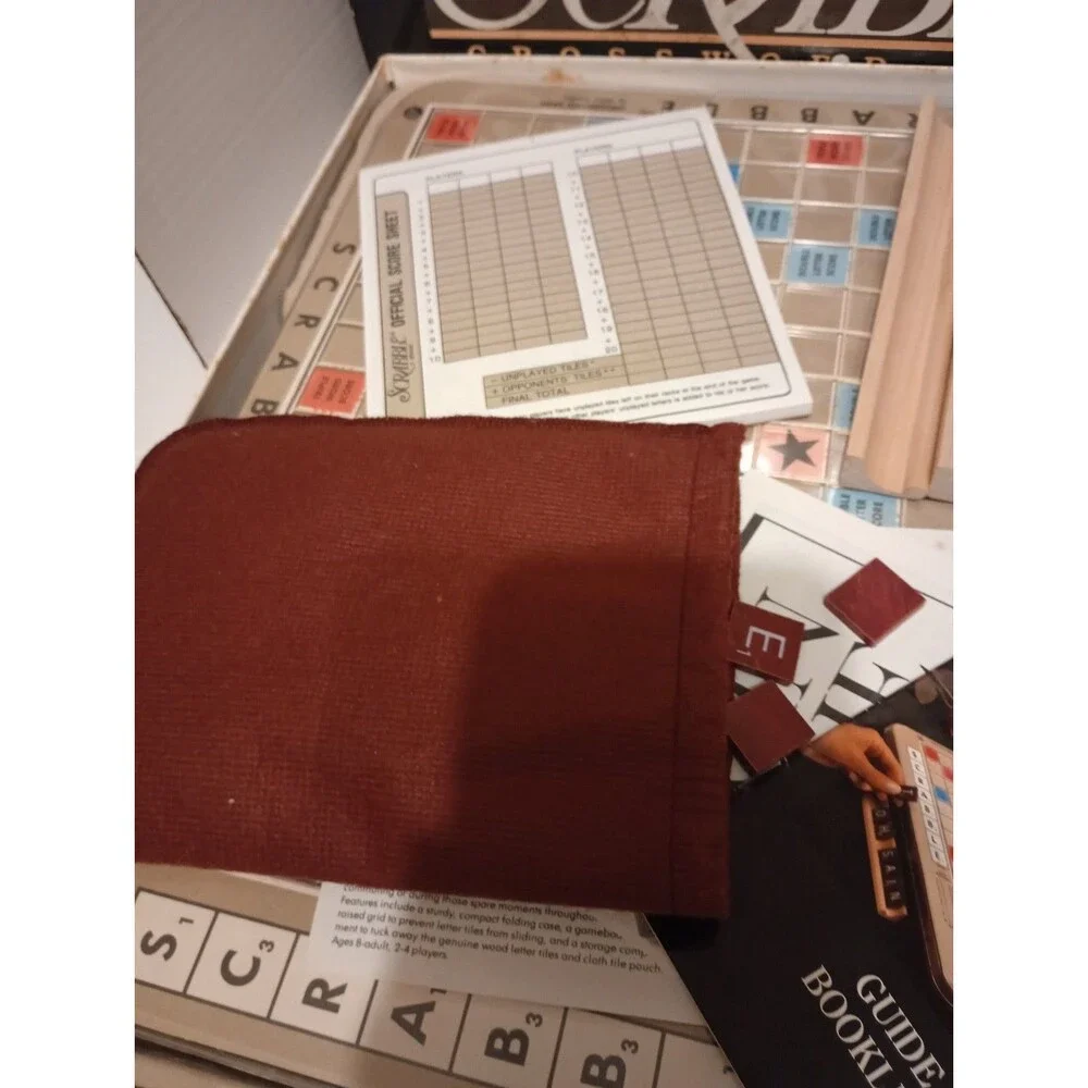 Scrabble Deluxe Edition Board Game Crossword Rotating Board 4034 1989 Complete